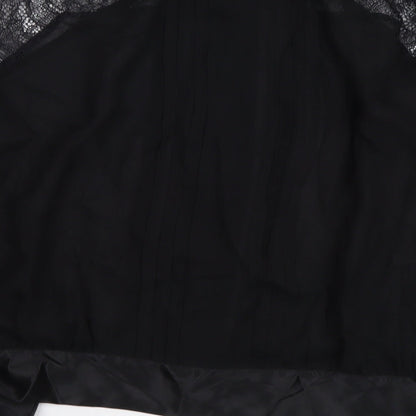 Womens UK Size 12 Warehouse Black Basic Blouse