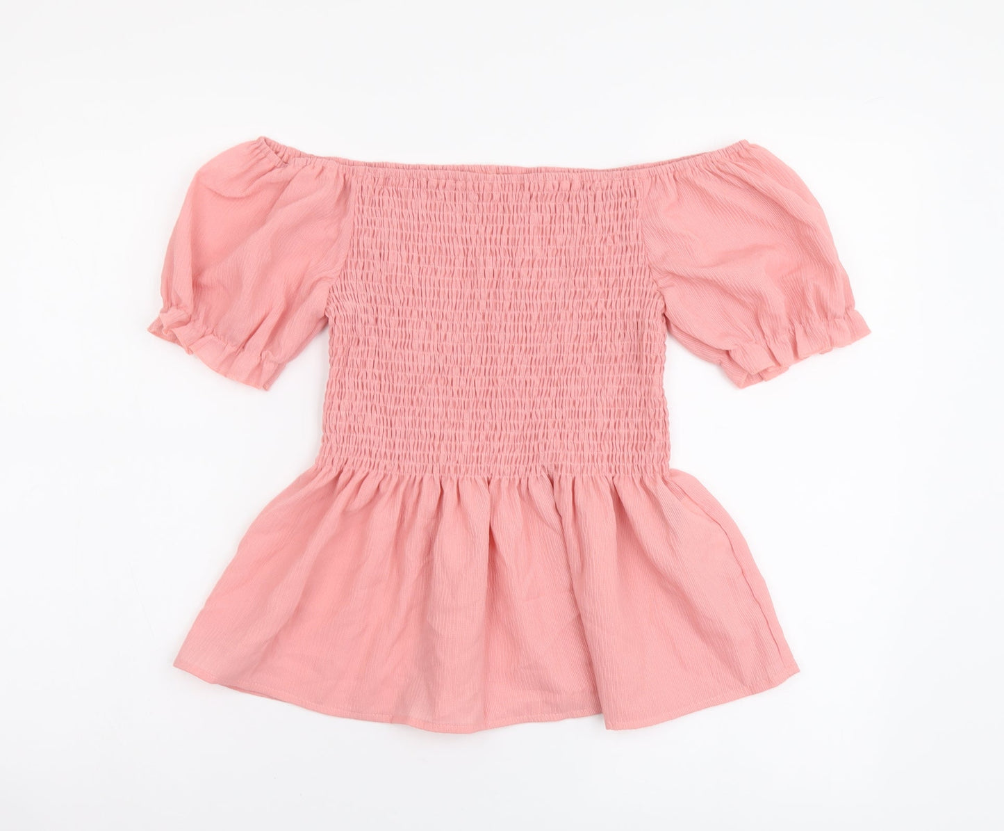 SheIn Womens Pink Polyester Basic Blouse Size XL Off the Shoulder