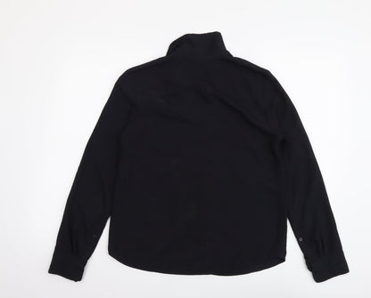 Womens UK Size S H&M Black Basic Button-Up