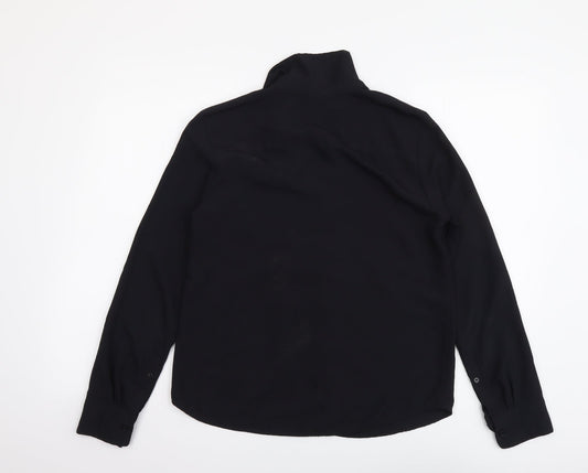 Womens UK Size S H&M Black Basic Button-Up
