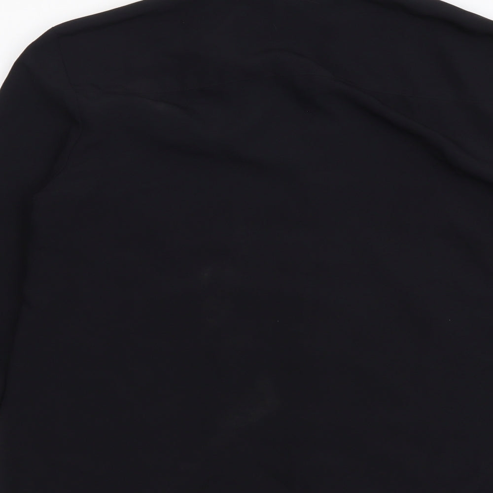 Womens UK Size S H&M Black Basic Button-Up