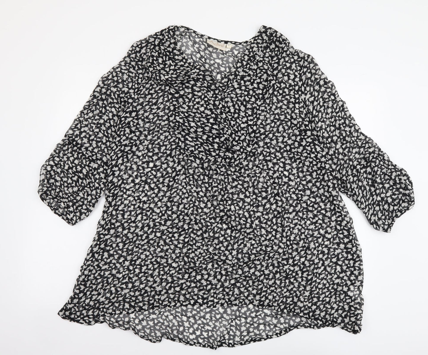 Womens UK Size L Adini Black Basic Blouse