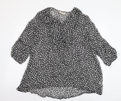 Womens UK Size L Adini Black Basic Blouse