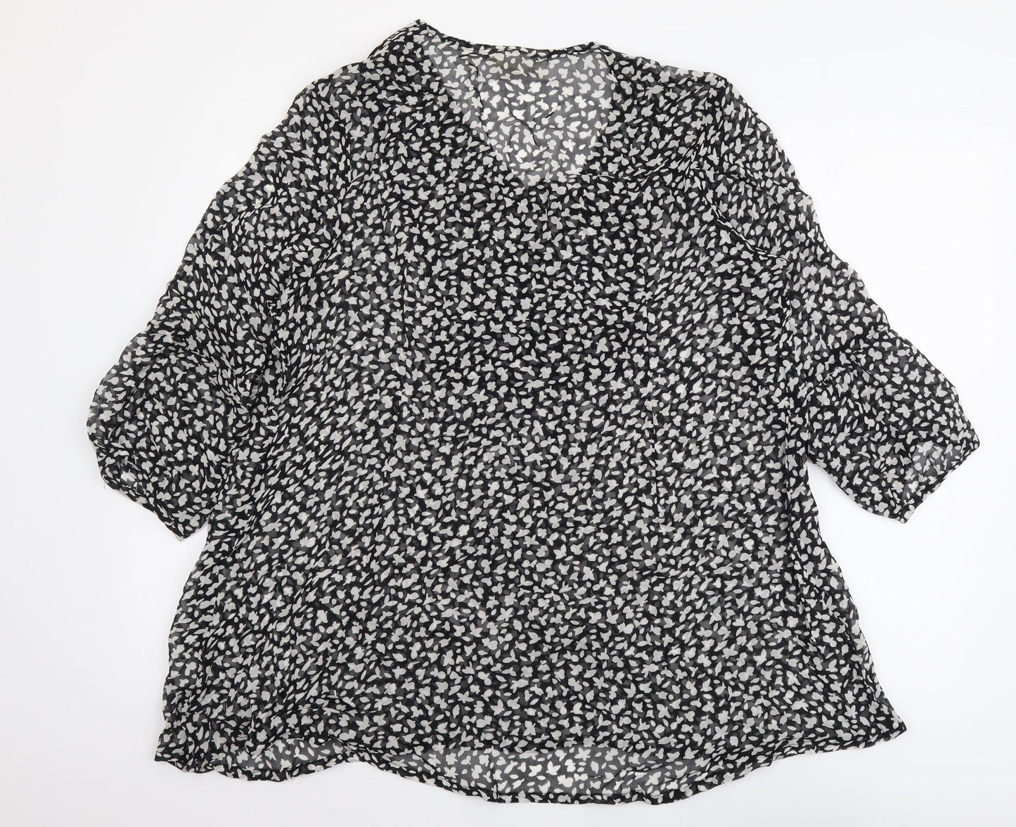 Womens UK Size L Adini Black Basic Blouse