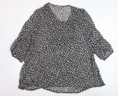Womens UK Size L Adini Black Basic Blouse