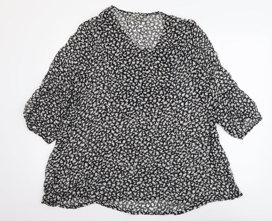 Womens UK Size L Adini Black Basic Blouse