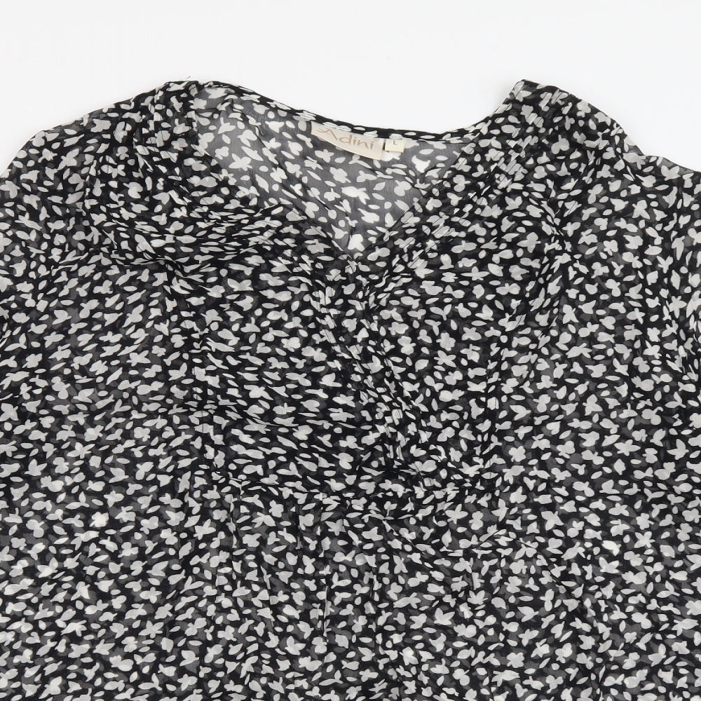 Womens UK Size L Adini Black Basic Blouse