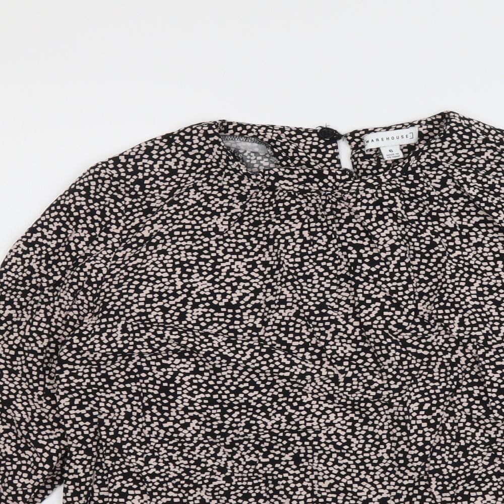 Womens UK Size 6 Warehouse Black Basic Blouse