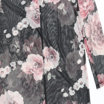 Atmosphere Womens Black Floral Polyester Bodycon Size 10 Round Neck Pullover