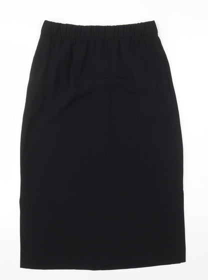 Marks and Spencer Womens Black Polyester Straight & Pencil Skirt Size 8