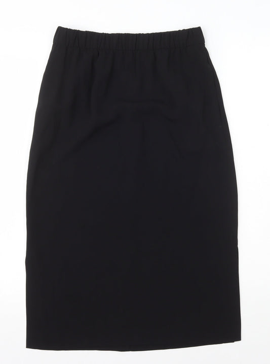 Marks and Spencer Womens Black Polyester Straight & Pencil Skirt Size 8