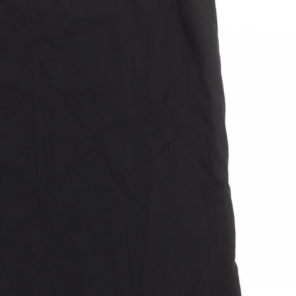 Marks and Spencer Womens Black Polyester Slip Dress Size 10 Square Neck Pullover