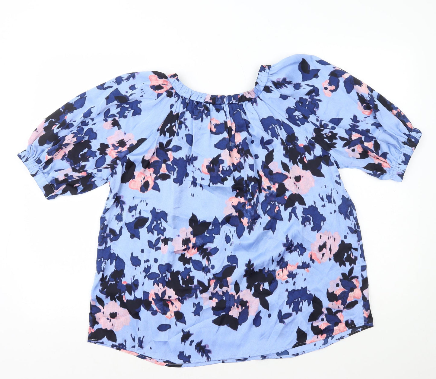 Womens UK Size 8 Marks and Spencer Blue Basic T-Shirt
