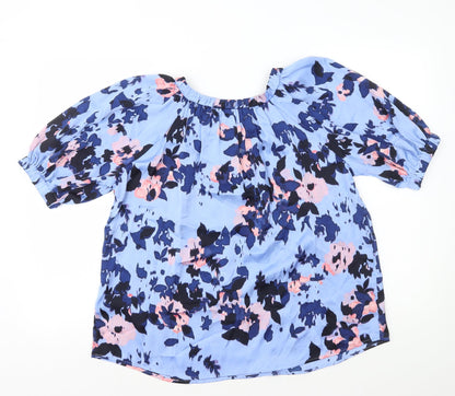Womens UK Size 8 Marks and Spencer Blue Basic T-Shirt