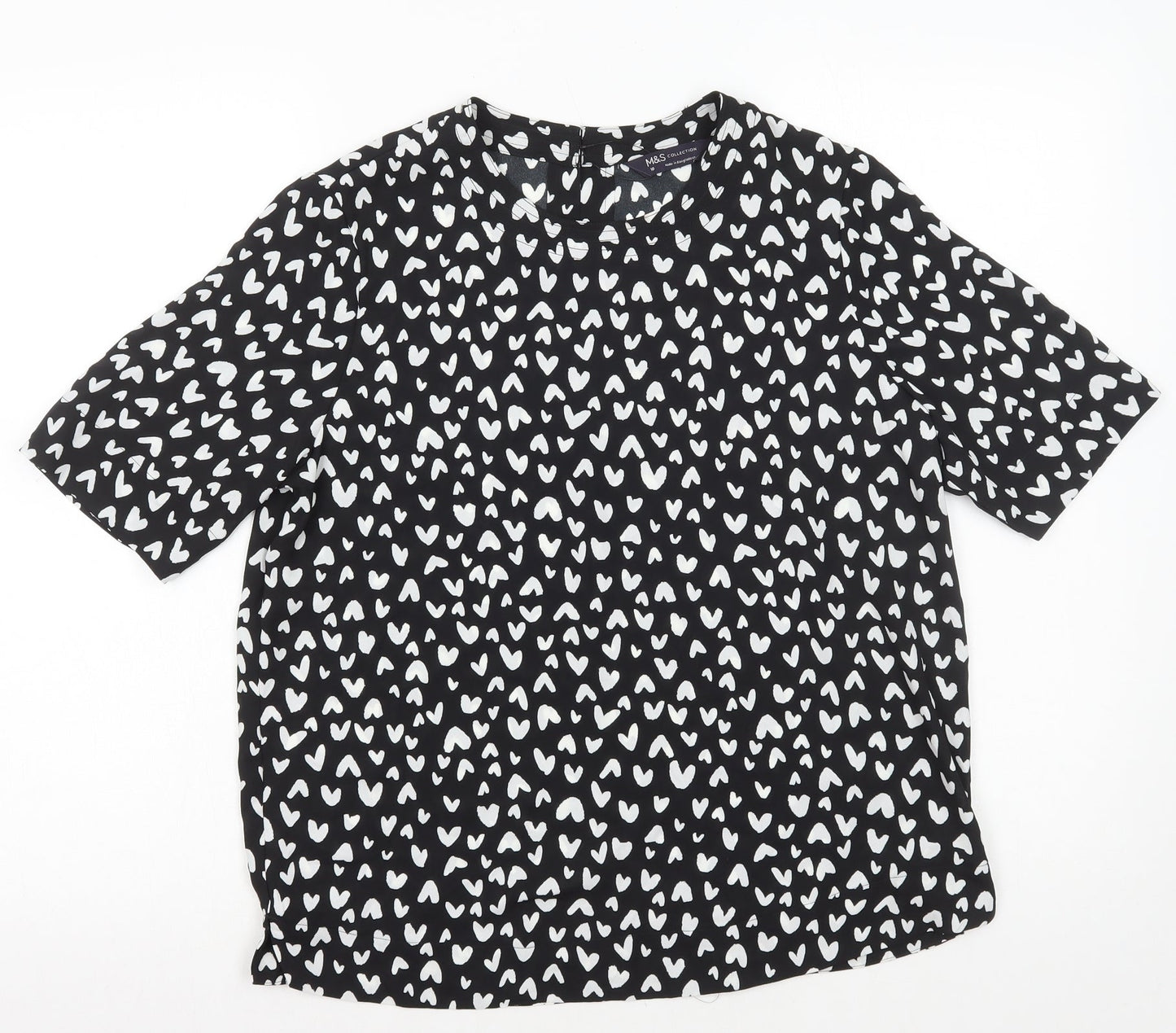 Womens UK Size 10 Marks and Spencer Black Basic T-Shirt