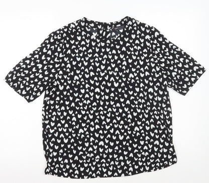 Womens UK Size 10 Marks and Spencer Black Basic T-Shirt