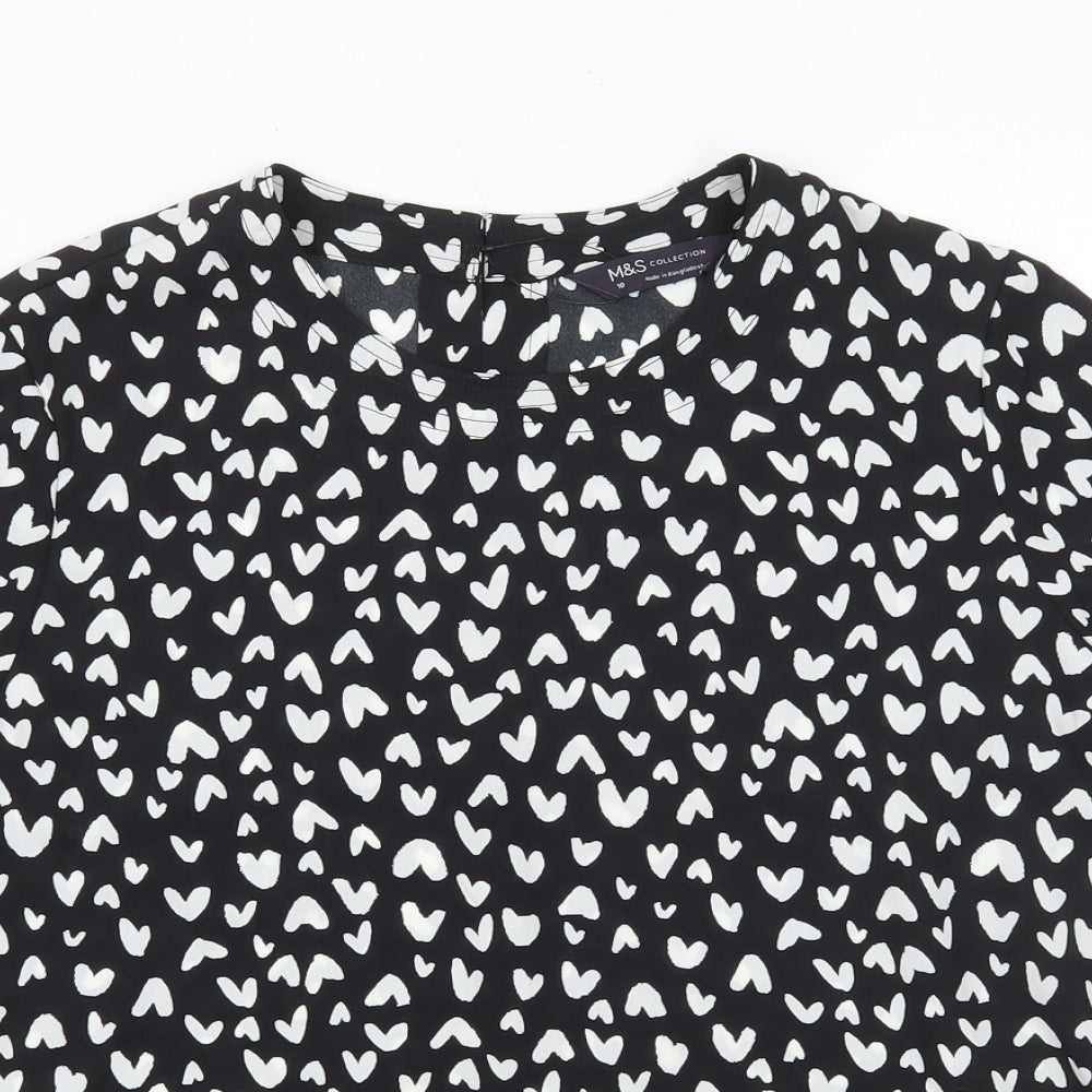 Womens UK Size 10 Marks and Spencer Black Basic T-Shirt