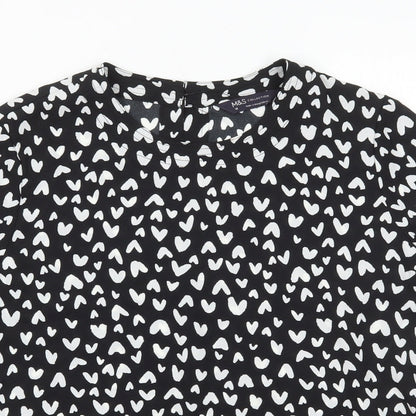 Womens UK Size 10 Marks and Spencer Black Basic T-Shirt