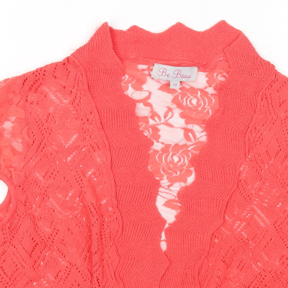 Womens UK Size 12 Be Beau Pink Cardigan Jumper