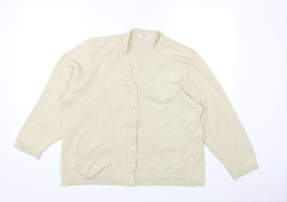 Womens UK Size XL Care Ivory Cardigan Jumper