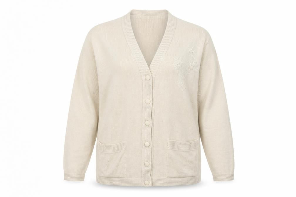 Womens UK Size XL Care Ivory Cardigan Jumper