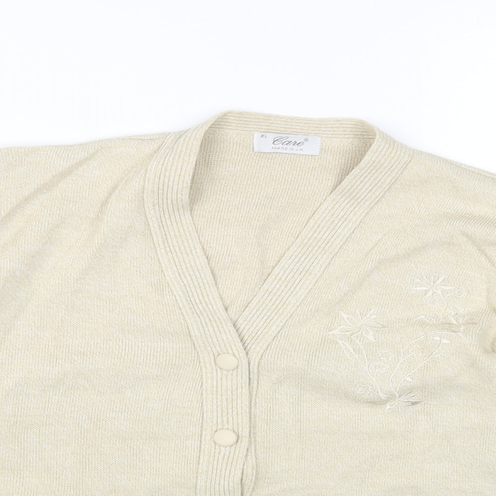 Womens UK Size XL Care Ivory Cardigan Jumper