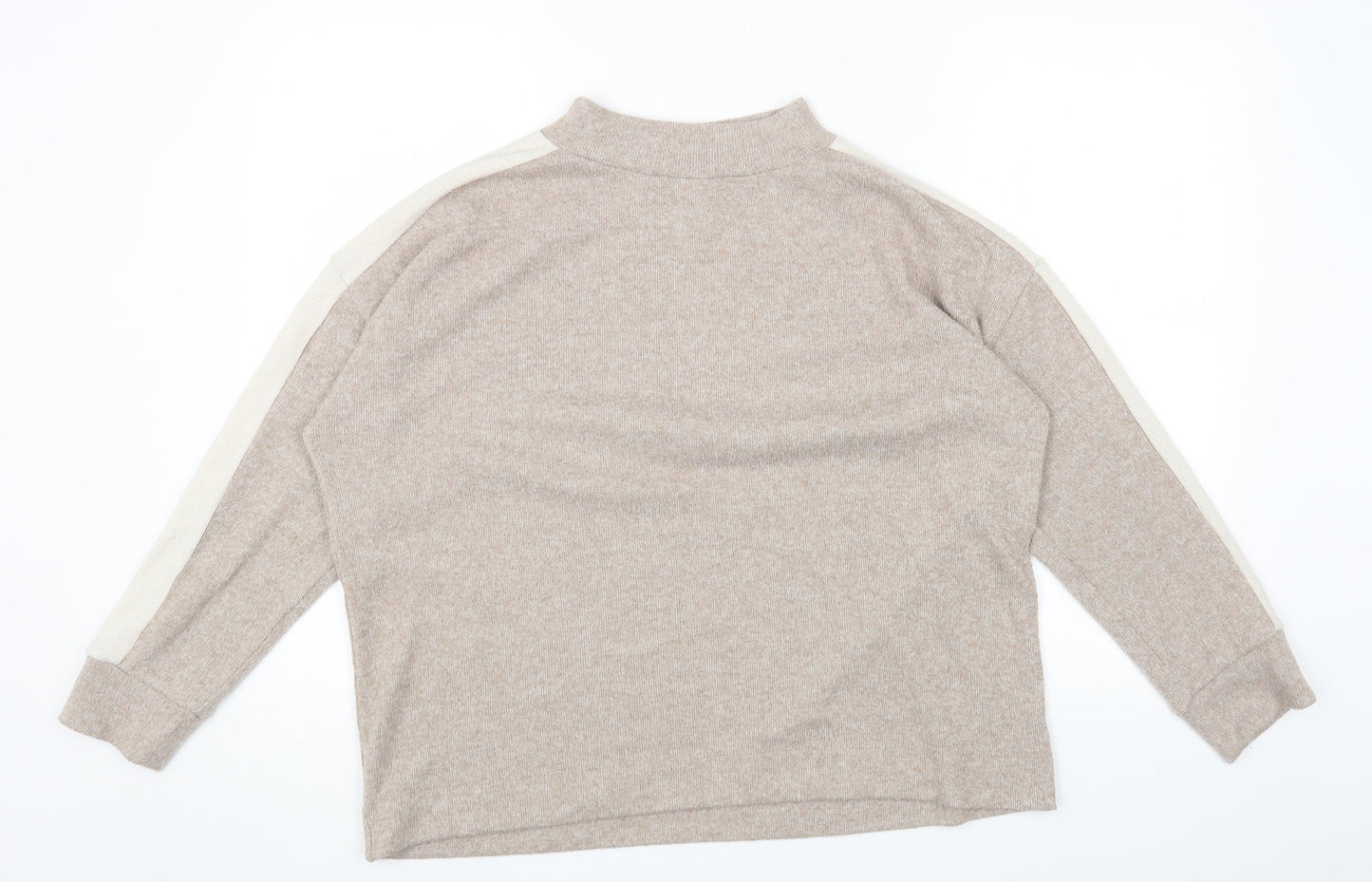 F&F Womens Beige Round Neck Acrylic Pullover Jumper Size 14