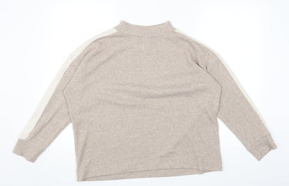 F&F Womens Beige Round Neck Acrylic Pullover Jumper Size 14