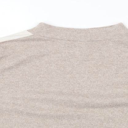 F&F Womens Beige Round Neck Acrylic Pullover Jumper Size 14
