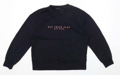 F&F Womens Blue Round Neck Nylon Pullover Jumper Size 8