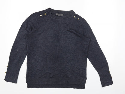 Primark Womens Grey Round Neck Acrylic Pullover Jumper Size S