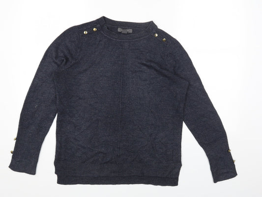 Primark Womens Grey Round Neck Acrylic Pullover Jumper Size S