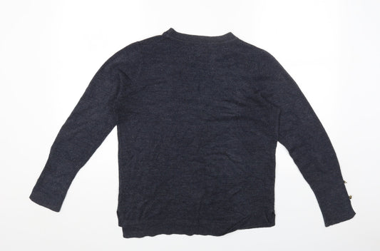 Primark Womens Grey Round Neck Acrylic Pullover Jumper Size S