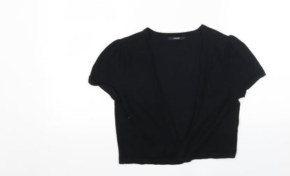 George Womens Black Round Neck Cotton Cardigan Jumper Size 12