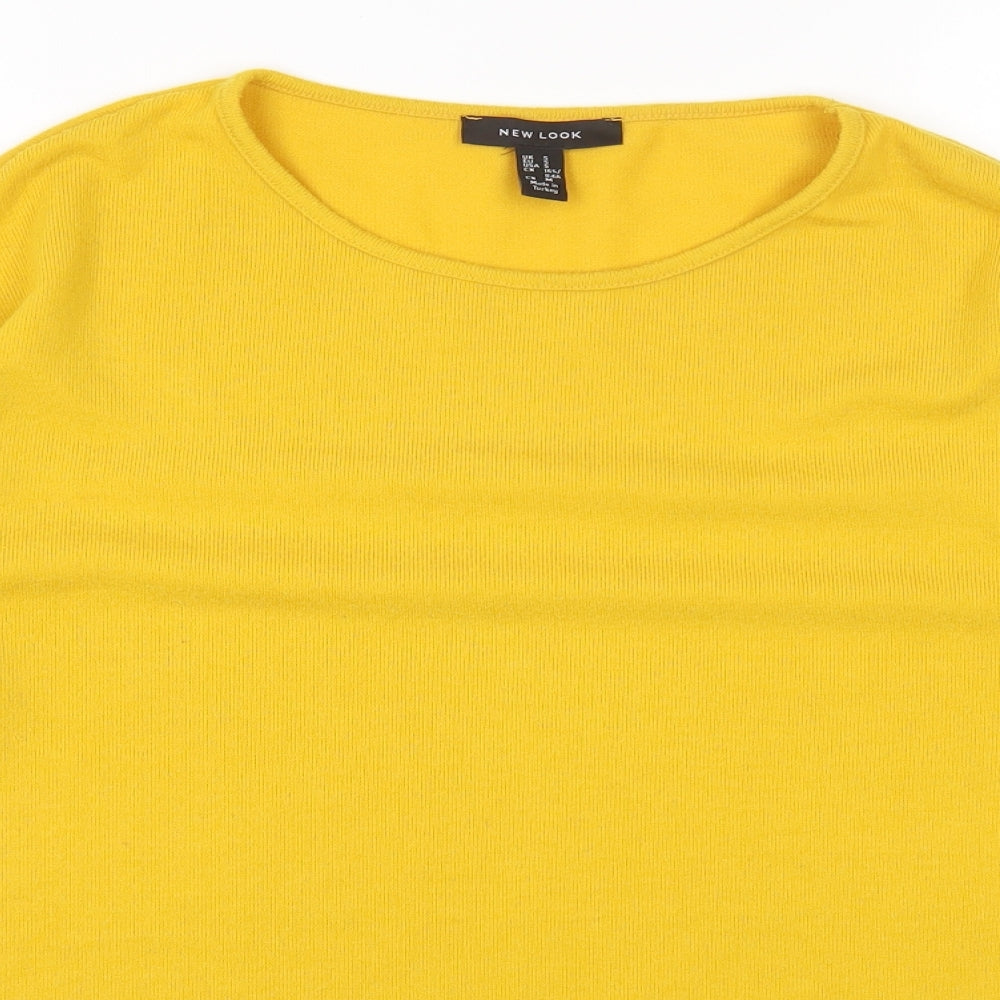 Womens UK Size S New Look Yellow Pullover Jumper