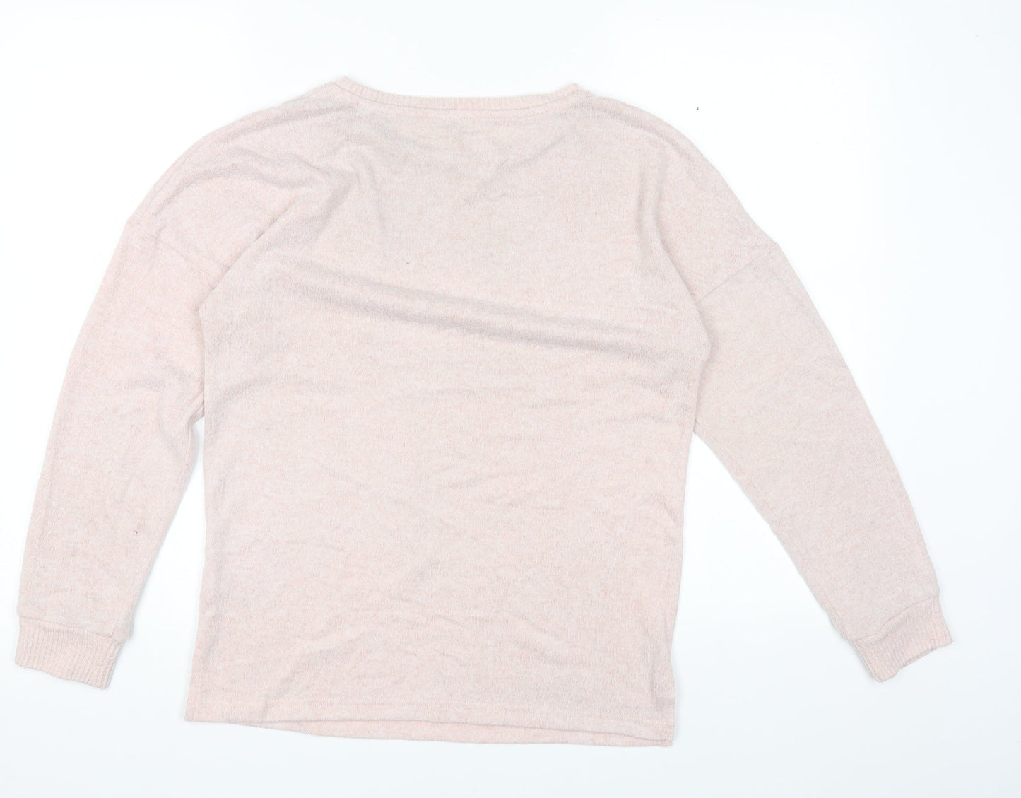 Primark Womens Pink Round Neck Polyester Pullover Jumper Size XS