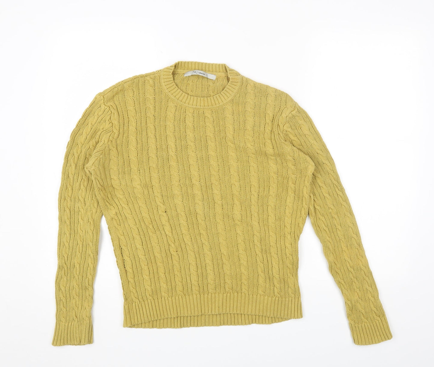 Womens UK Size S Tru Collection Yellow Pullover Jumper