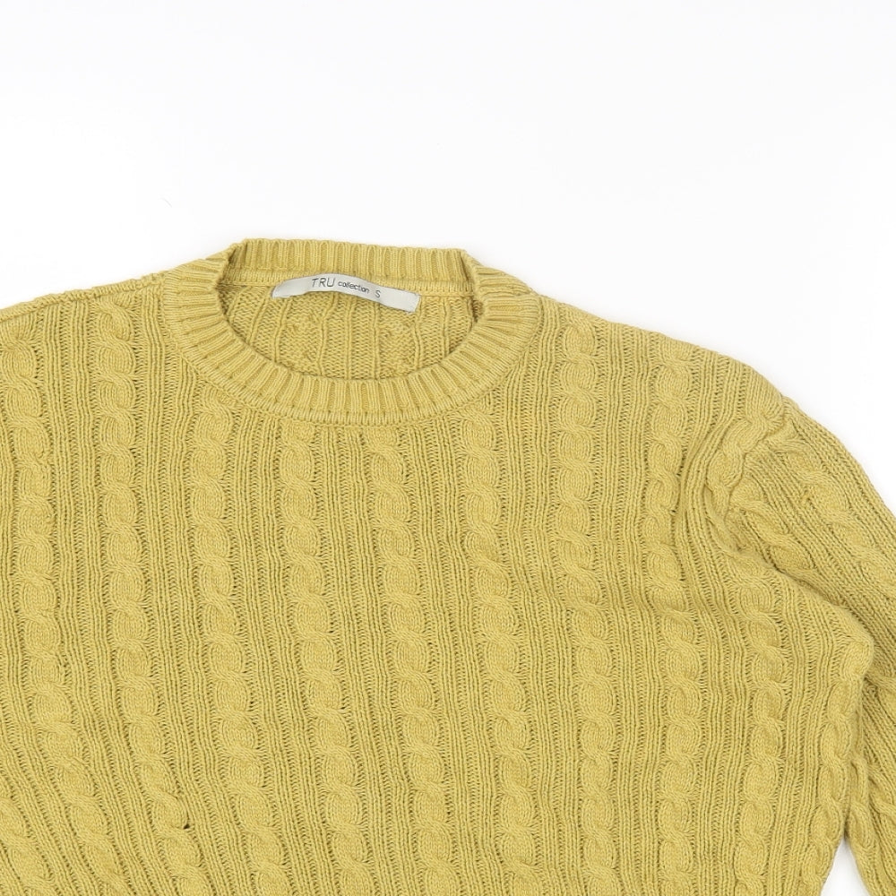 Womens UK Size S Tru Collection Yellow Pullover Jumper