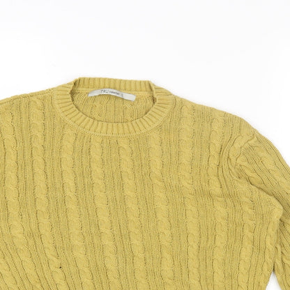 Womens UK Size S Tru Collection Yellow Pullover Jumper