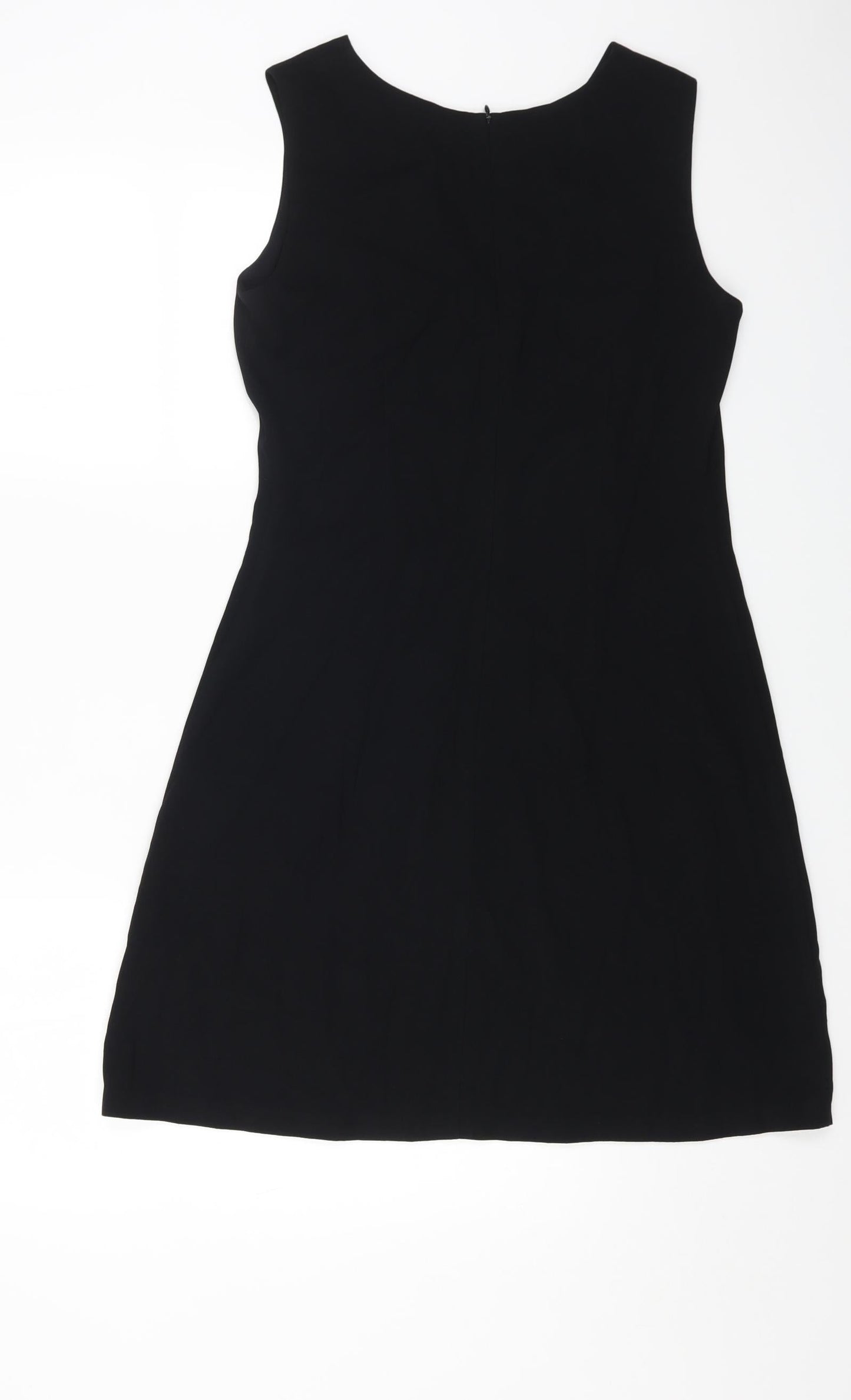 Country Road Womens Black Polyester A-Line Size 8 Boat Neck Zip