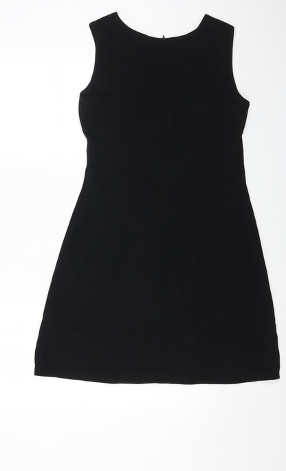 Country Road Womens Black Polyester A-Line Size 8 Boat Neck Zip