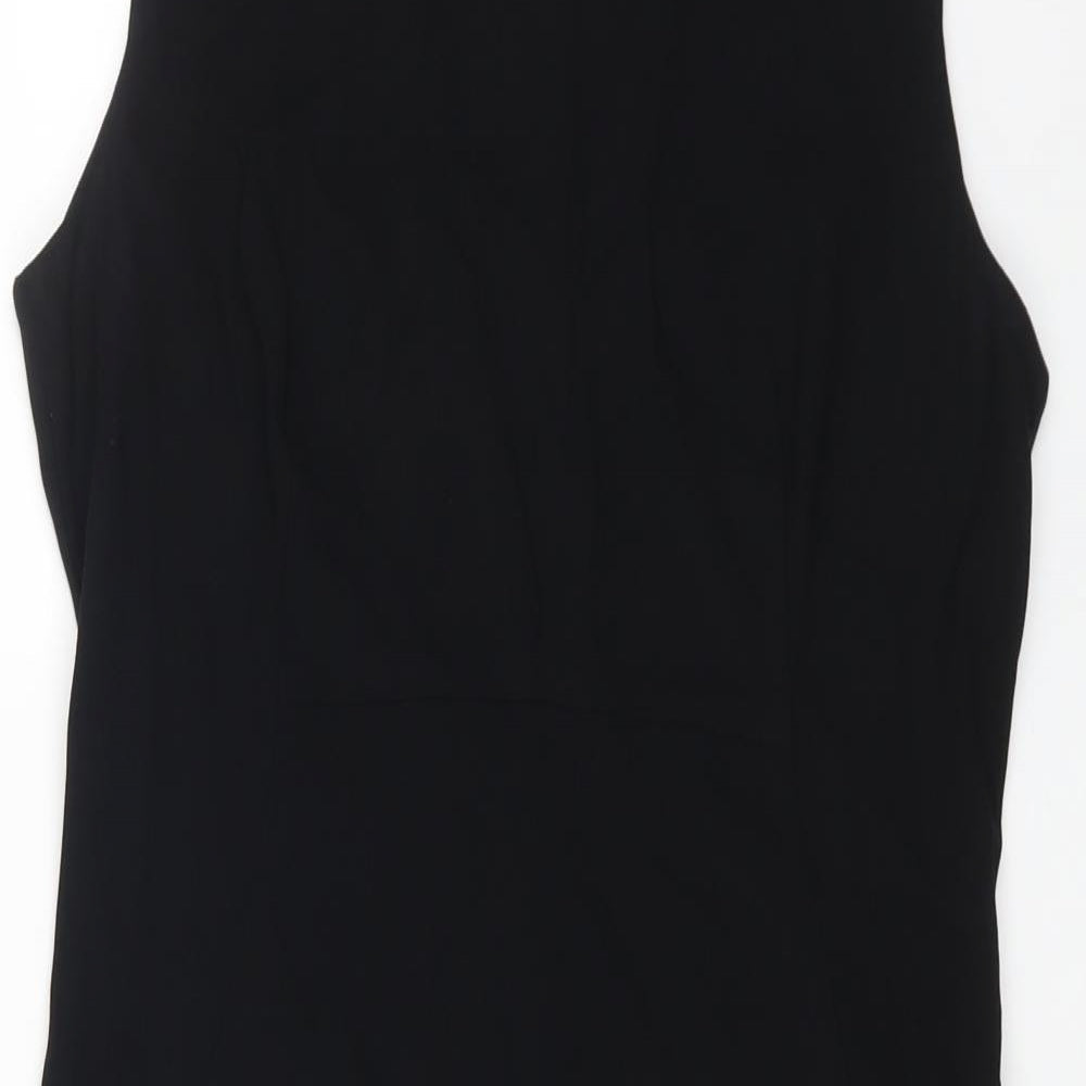 Country Road Womens Black Polyester A-Line Size 8 Boat Neck Zip