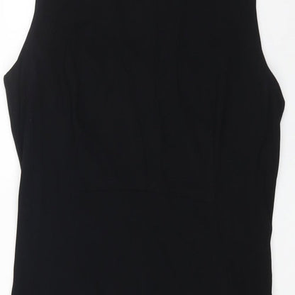 Country Road Womens Black Polyester A-Line Size 8 Boat Neck Zip