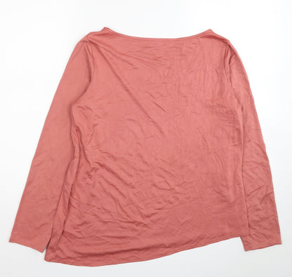 Womens UK Size 14 Classic Pink Basic T-Shirt