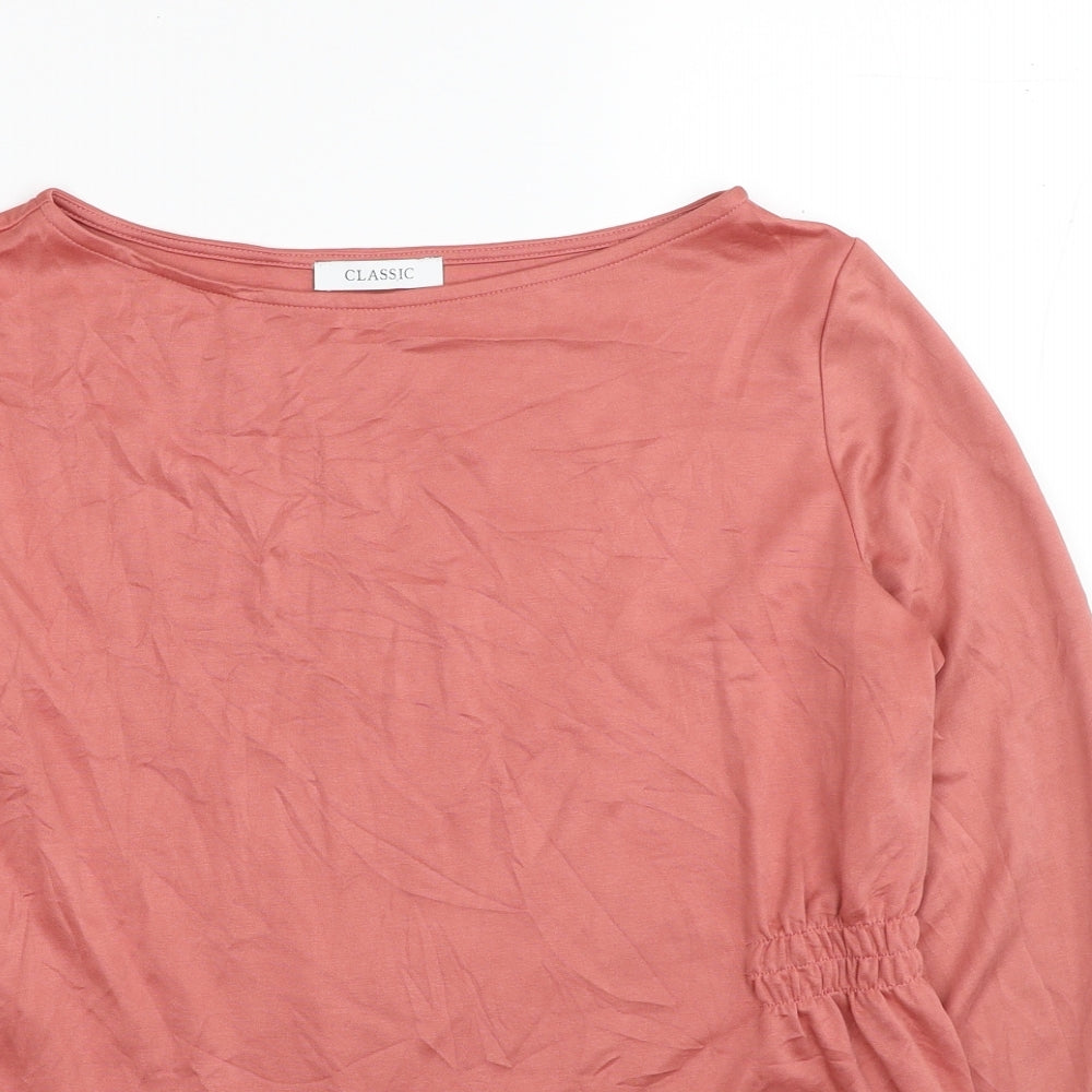 Womens UK Size 14 Classic Pink Basic T-Shirt