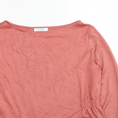 Womens UK Size 14 Classic Pink Basic T-Shirt