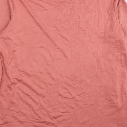 Womens UK Size 14 Classic Pink Basic T-Shirt