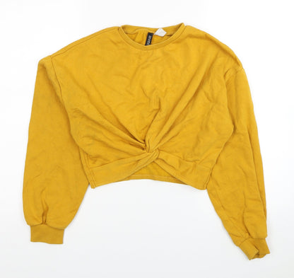 Womens UK Size XS Divided by H&M Yellow Pullover Sweatshirt