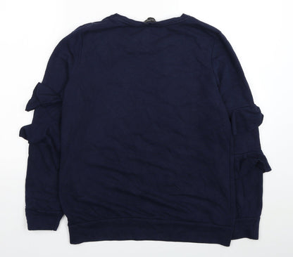 Dorothy Perkins Womens Blue Cotton Pullover Sweatshirt Size 10 Pullover