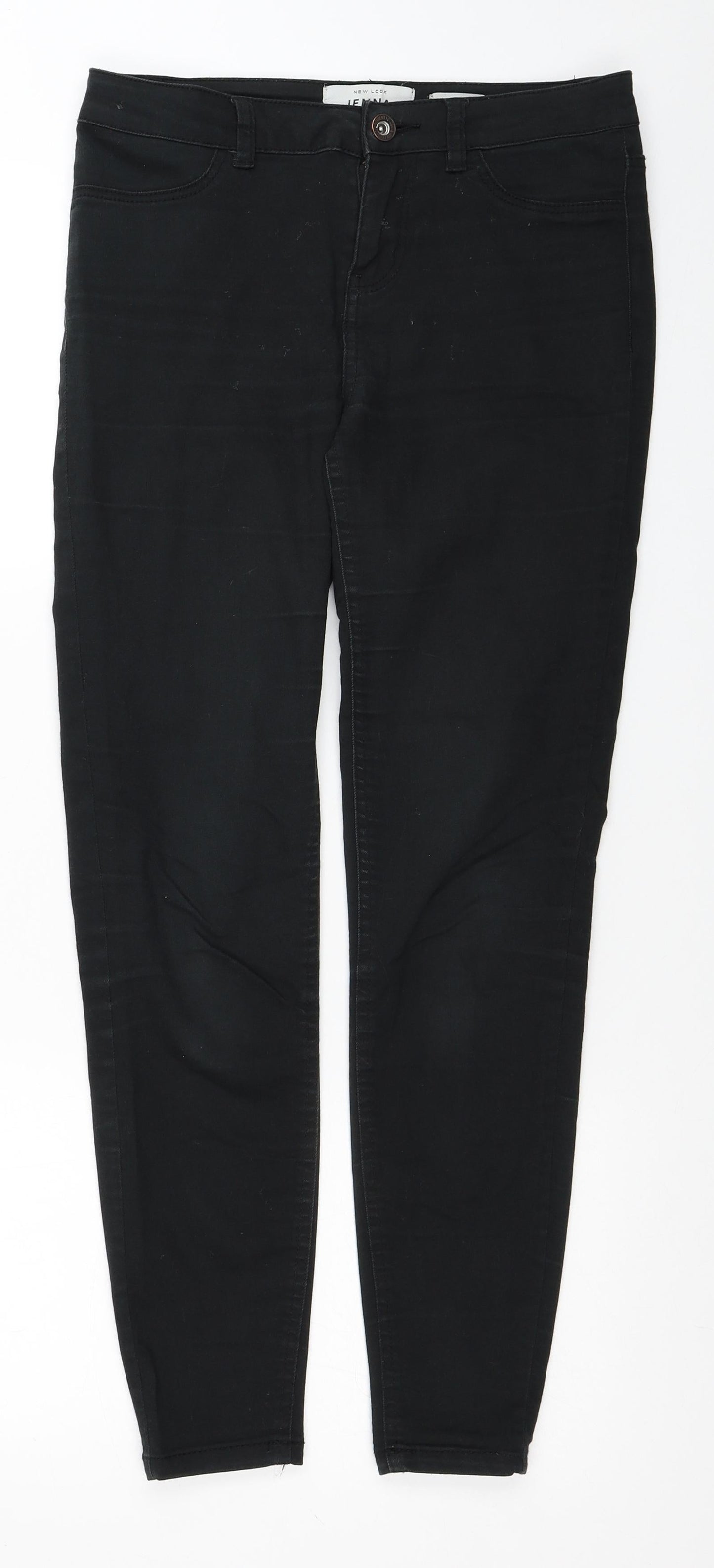New Look Womens Black Cotton Skinny Jeans Size 8 L27 in Regular Zip